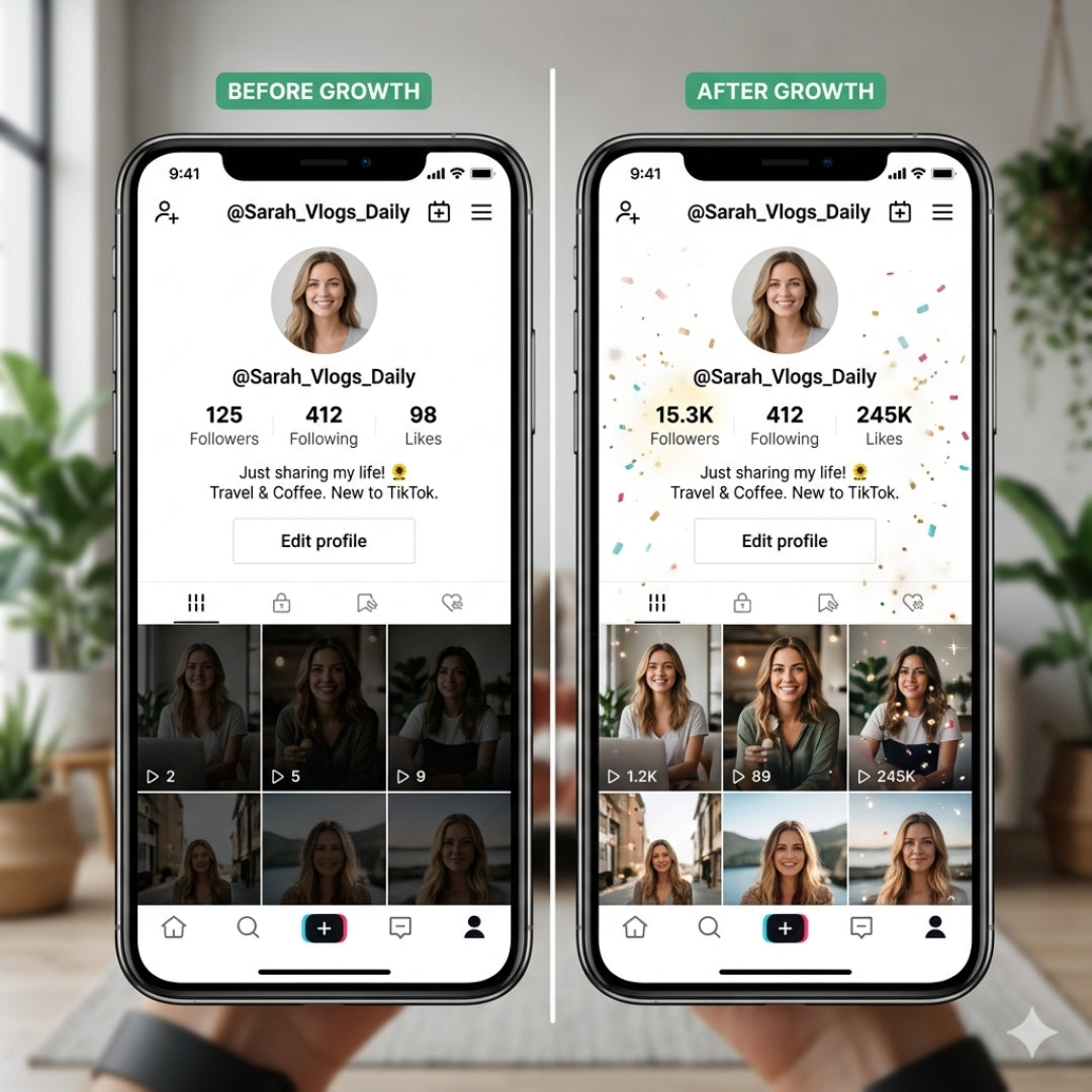1K + Tiktok  Followers